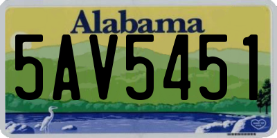 AL license plate 5AV5451