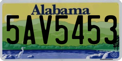 AL license plate 5AV5453