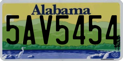 AL license plate 5AV5454