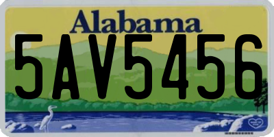 AL license plate 5AV5456