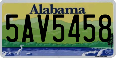 AL license plate 5AV5458