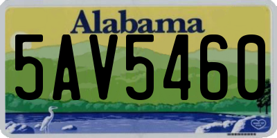 AL license plate 5AV5460