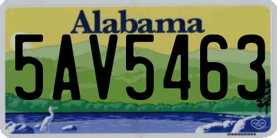 AL license plate 5AV5463