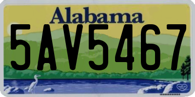AL license plate 5AV5467