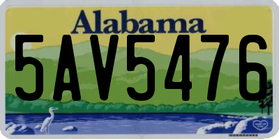AL license plate 5AV5476