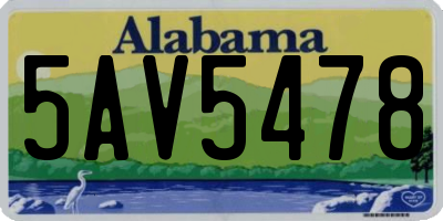 AL license plate 5AV5478
