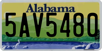 AL license plate 5AV5480