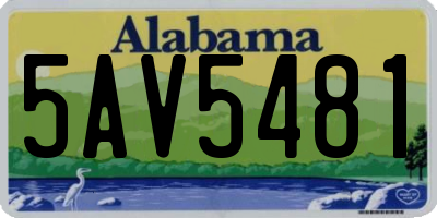 AL license plate 5AV5481