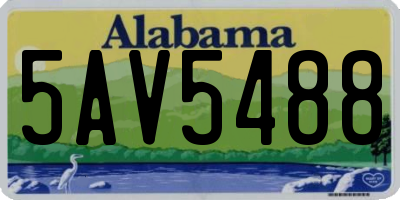 AL license plate 5AV5488