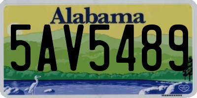 AL license plate 5AV5489
