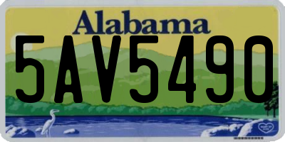 AL license plate 5AV5490