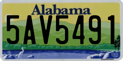 AL license plate 5AV5491