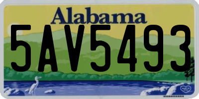 AL license plate 5AV5493