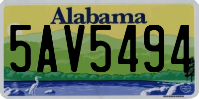 AL license plate 5AV5494