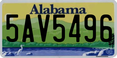 AL license plate 5AV5496
