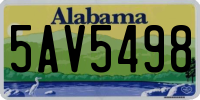 AL license plate 5AV5498