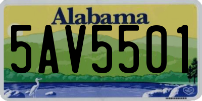 AL license plate 5AV5501
