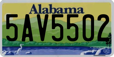 AL license plate 5AV5502