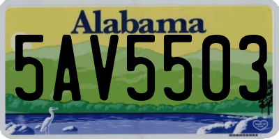 AL license plate 5AV5503