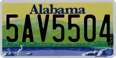 AL license plate 5AV5504