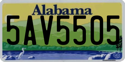 AL license plate 5AV5505