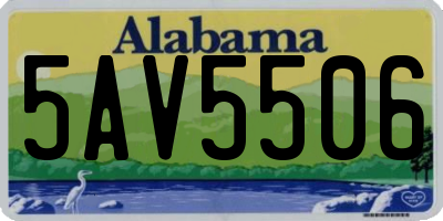 AL license plate 5AV5506