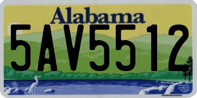 AL license plate 5AV5512