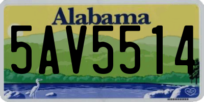 AL license plate 5AV5514