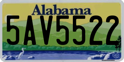 AL license plate 5AV5522