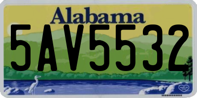 AL license plate 5AV5532