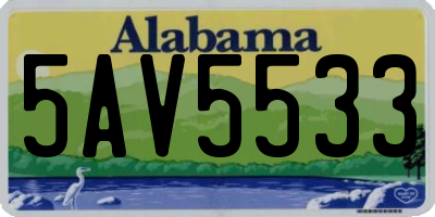 AL license plate 5AV5533