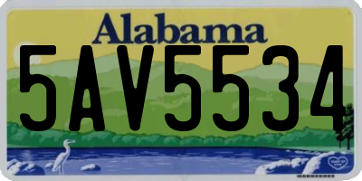 AL license plate 5AV5534
