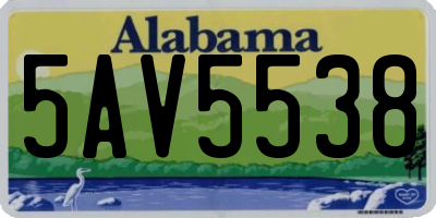 AL license plate 5AV5538