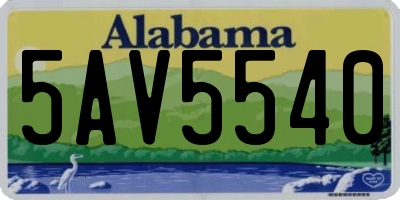 AL license plate 5AV5540