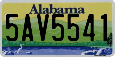 AL license plate 5AV5541