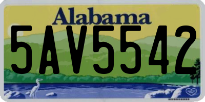 AL license plate 5AV5542