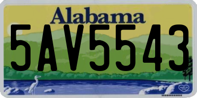 AL license plate 5AV5543