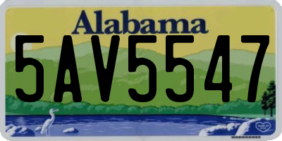 AL license plate 5AV5547