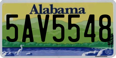 AL license plate 5AV5548