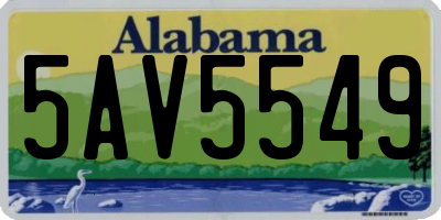 AL license plate 5AV5549