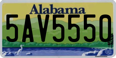 AL license plate 5AV5550