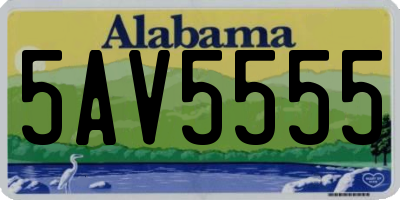AL license plate 5AV5555