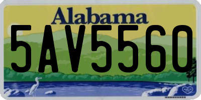 AL license plate 5AV5560