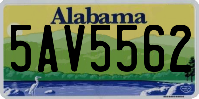 AL license plate 5AV5562