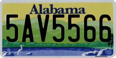 AL license plate 5AV5566
