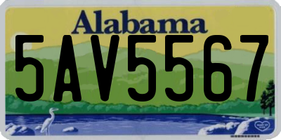 AL license plate 5AV5567