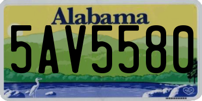 AL license plate 5AV5580