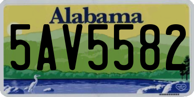 AL license plate 5AV5582
