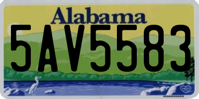 AL license plate 5AV5583