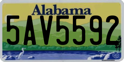 AL license plate 5AV5592